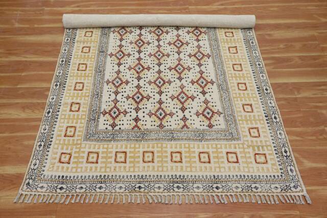 Handmade Cotton Dhurrie Rug, Block Printed Area Rug - image 1