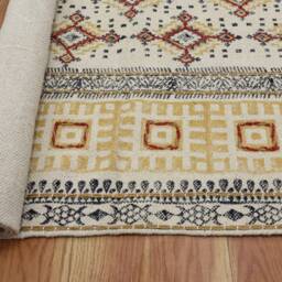 Handmade Cotton Dhurrie Rug, Block Printed Area Rug - thumbnail 3