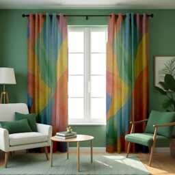 Dark Green Art Nouveau Curtain, Botanical Drape, Classic Floral Pattern, Made To Measure Window Panel - thumbnail 2