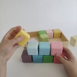 Wooden Colorful Blocks, Baby Building Blocks, Handmade Montessori Toys, Waldorf Toys, Birthday Baby Gift, Toys - thumbnail 4