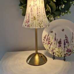 Beautiful Decoupaged Lavender & Bee Usb Rechargeable Table Lamp. Hand Decorated.cordless - thumbnail 3