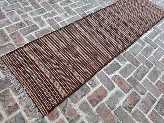 2x9 Afghan Wool Kilim Runner - Handwoven Large Flatweave Rug Tribal Design For Hallway, Living Room Or Bedroom D??cor Perfect Gift Idea - image 1