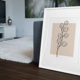 Neutral Botanical Eucalyptus Line Art Set Of 3 Or Single Home Wall Decor Prints - Beige - thumbnail 3