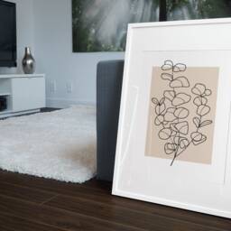 Neutral Botanical Eucalyptus Line Art Set Of 3 Or Single Home Wall Decor Prints - Beige - thumbnail 2