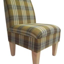 Bedroom Chair On Wooden Beech Coloured Legs - Kintyre Pampus Tartan Fabric - thumbnail 3
