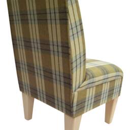 Bedroom Chair On Wooden Beech Coloured Legs - Kintyre Pampus Tartan Fabric - thumbnail 4