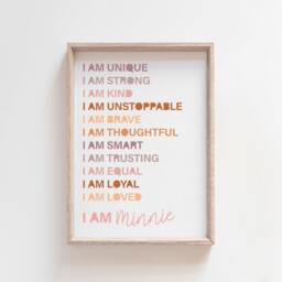 Positive Affirmation Print, Girls Nursery Prints, Inspirational Quotes, Bedroom Decor, Playroom Kids Wall Art - thumbnail 1