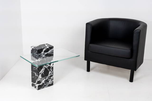 Coffee Table Marble Black Marquinia - Side In - image 1