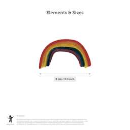 Vintage Mini Rainbows Fabric Wall Stickers - Removable & Reusable - thumbnail 3