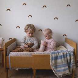 Vintage Mini Rainbows Fabric Wall Stickers - Removable & Reusable - thumbnail 2