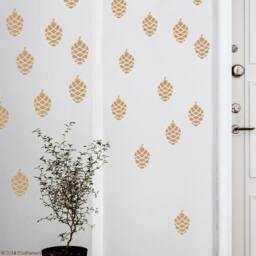 Pine Cone Wall Decal Set Autumn Nursery Decor - thumbnail 1