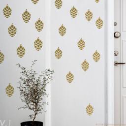 Pine Cone Wall Decal Set Autumn Nursery Decor - thumbnail 2