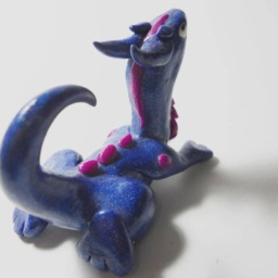 Blue & Magenta Sparkle Dragon Sculpture - thumbnail 3