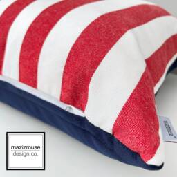 Stars & Stripes Outdoor Pillow Cover, Red, White & Blue Sunbrella?? Cushion Cover For Porch Patio Chairs, Nautical Cushions, Americana - thumbnail 2