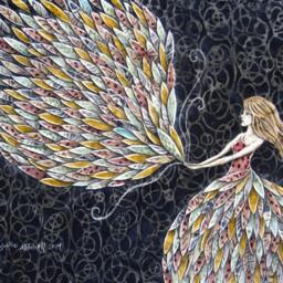She Fancied A Sky Full Of Feathers, Boho, Illustration, Gifts For Her, Home Decor 8.5 X 11 Archival Reproduction Print - thumbnail 3
