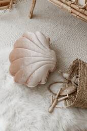 "Velvet Shell Pillow ""Beige Pearl" - thumbnail 1