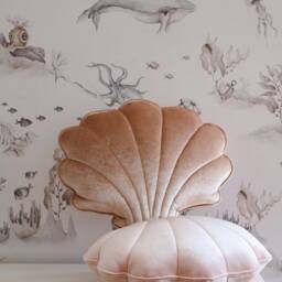 "Velvet Shell Pillow ""Beige Pearl" - thumbnail 3