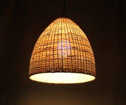 Hand Woven Bamboo Basket Pendant Light - Bell Lighting - thumbnail 1