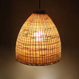 Hand Woven Bamboo Basket Pendant Light - Bell Lighting - thumbnail 2