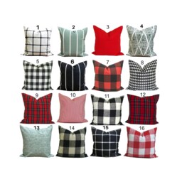 Black Pillow Cover, Check Cover, Plaid All Sizes Incl Euro Shams - thumbnail 2