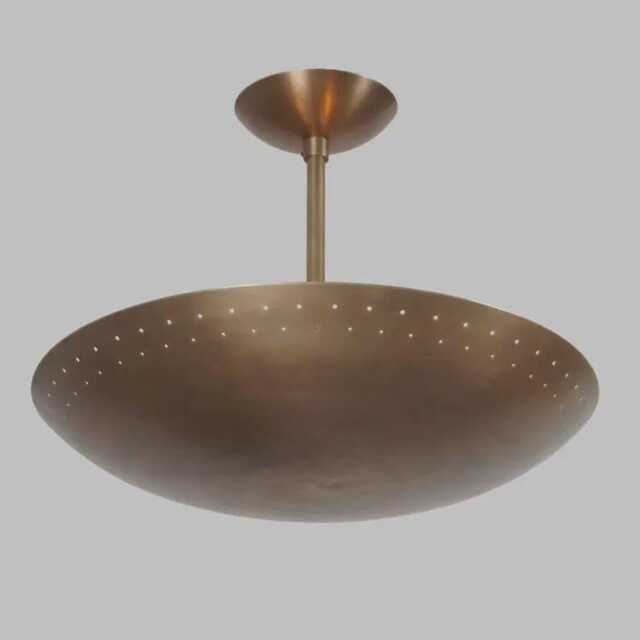 Mid Century Ceiling Brass Flush Mount Fixture Pendant 6 Light Raw Sputnik Chandelier Modern - image 1