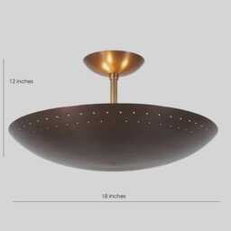 Mid Century Ceiling Brass Flush Mount Fixture Pendant 6 Light Raw Sputnik Chandelier Modern - thumbnail 2