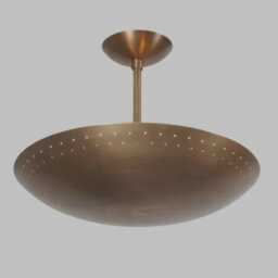 Mid Century Ceiling Brass Flush Mount Fixture Pendant 6 Light Raw Sputnik Chandelier Modern - thumbnail 1