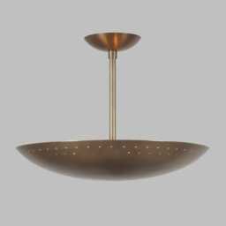 Mid Century Ceiling Brass Flush Mount Fixture Pendant 6 Light Raw Sputnik Chandelier Modern - thumbnail 3