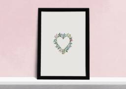 Floral Heart Art Print - Delicate Wildflower Poster Watercolour Flowers Illustration Gift For Her Valentines Day, Mother's Day Present - thumbnail 1