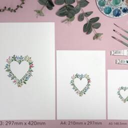 Floral Heart Art Print - Delicate Wildflower Poster Watercolour Flowers Illustration Gift For Her Valentines Day, Mother's Day Present - thumbnail 3