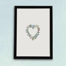 Floral Heart Art Print - Delicate Wildflower Poster Watercolour Flowers Illustration Gift For Her Valentines Day, Mother's Day Present - thumbnail 2
