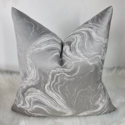 Marble Effect Grey & White Cushion Cover, Sofa Bed Pillow Cover Neutral Decor