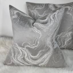 Marble Effect Grey & White Cushion Cover, Sofa Bed Pillow Cover Neutral Decor - thumbnail 4