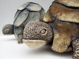 One-Of-A-Kind Ceramic Tortoise Sculpture