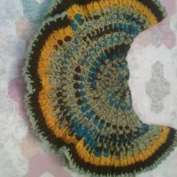 Crochet Wheelchair Lapghan Earth Tone Circular Throw - 41 - thumbnail 4