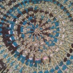 Crochet Wheelchair Lapghan Earth Tone Circular Throw - 41 - thumbnail 2