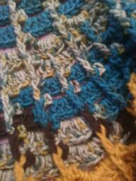Crochet Wheelchair Lapghan Earth Tone Circular Throw - 41