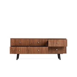 "Mid Century Sideboard, Tv Cabinet, Stand Walnut Veneer 6 Drawers ""Crown" - thumbnail 3