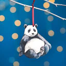 Giant Panda Christmas Tree Decoration, Birch Plywood Ornament, Animal Lover Gift, Festive Watercolour Art, Traditional Keepsake