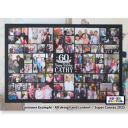 Happy 60Th Birthday Mum Dad Brother Sister Grandad Nan Wife Husband Friend Custom Photo Collage Party Display Board Framed Canvas Print Gift - thumbnail 2