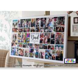 Happy 60Th Birthday Mum Dad Brother Sister Grandad Nan Wife Husband Friend Custom Photo Collage Party Display Board Framed Canvas Print Gift - thumbnail 3