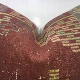 Vintage Turkish Kilim Pillow Cover, Handwoven Accent Cushion - 24x24 - thumbnail 2
