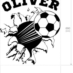 Personalized Name Large Flying Football Wall Art Decal Stickers Play Kids Room - thumbnail 3