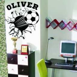 Personalized Name Large Flying Football Wall Art Decal Stickers Play Kids Room - thumbnail 1