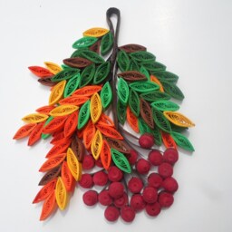 Quilled Cranberry Branch Wall Art 3D Paper Decoration - thumbnail 2
