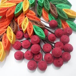 Quilled Cranberry Branch Wall Art 3D Paper Decoration - thumbnail 4