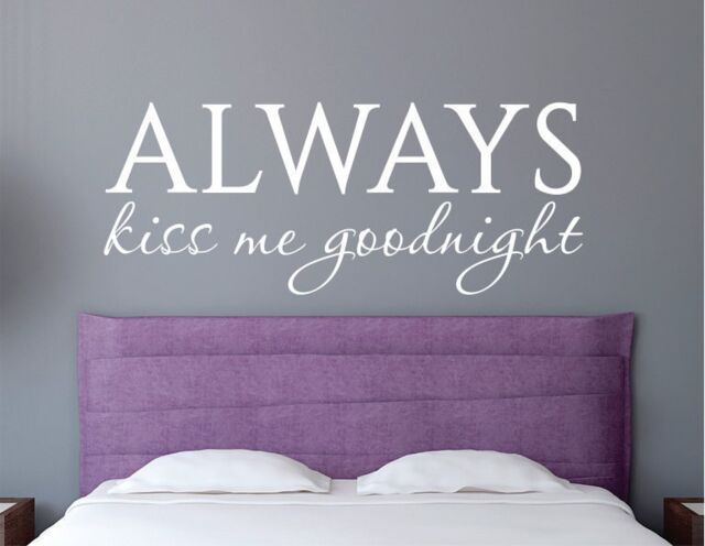 Kiss Me Goodnight Decal, Wall Vinyl, Bedroom Vinyl Always Me, Romantic Decals, Stickers - image 1