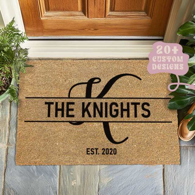 Monogram Doormat, Custom Home Decor, Gift, Housewarming Family Name Door Mat, Rug - image 1
