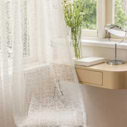 Custom Curtains White Lace Net Sheer Voile Curtain For Bedroom Living Room - thumbnail 2