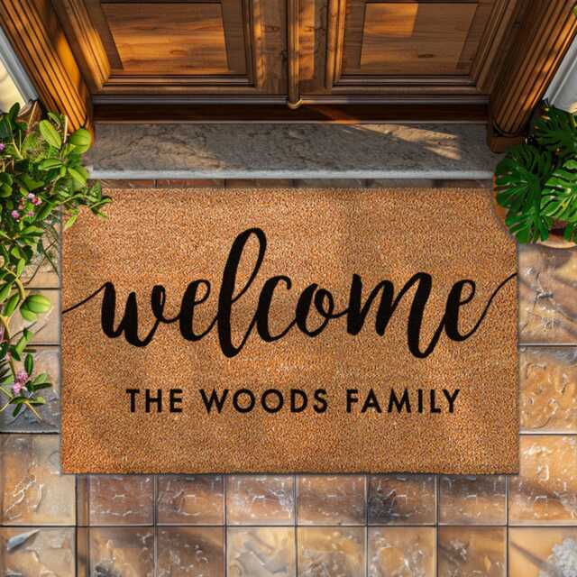 Minimalist Doormat - Modern Welcome Mat Sleek Personalized Door Rug For Home Front Porch - image 1